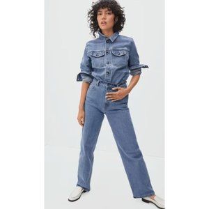 Everlane The Way High Wide Leg Baggy Jean Stone-Washed Sky Size 31 NWT